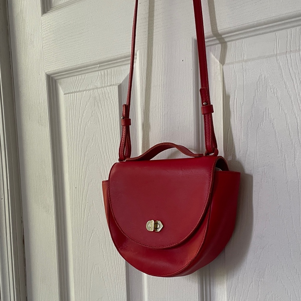 CLARE V ELODIE Tomato Red Bag - Picture 4 of 16